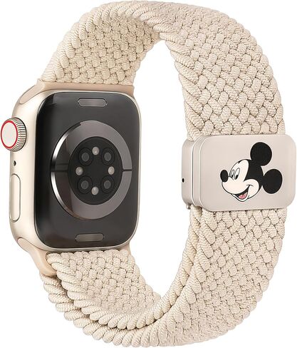 حزام بإبزيم مغناطيسي من الكرتون المضفر متوافق مع أساور ساعة Apple 40/38/41/42/44/45/46/49 مم للنساء والرجال، حزام منسوج من النايلون المرن القابل للتمدد لسلسلة iWatch 11 10 9 8 7 6 5 4 SE/Ultra 3 2 1 in Kuwait