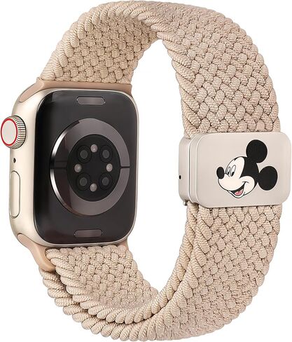 حزام بإبزيم مغناطيسي من الكرتون المضفر متوافق مع أساور ساعة Apple 40/38/41/42/44/45/46/49 مم للنساء والرجال، حزام منسوج من النايلون المرن القابل للتمدد لسلسلة iWatch 11 10 9 8 7 6 5 4 SE/Ultra 3 2 1 in Kuwait