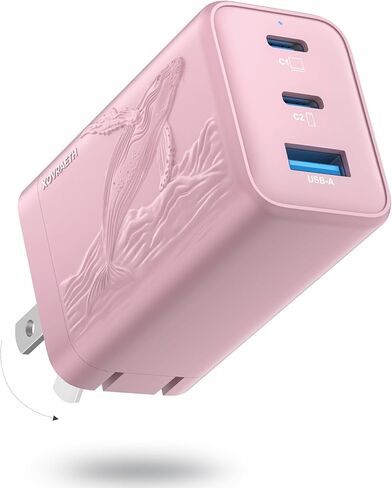 65W GaN Fast Charger Block, 3-Port Wall Charger,USB Charger Block Multiple Ports Compatible with iPhone 16/15 Series, Galaxy S25/S24 Ultra, and Travel Charger for Multiple Devices(Pink) in Kuwait