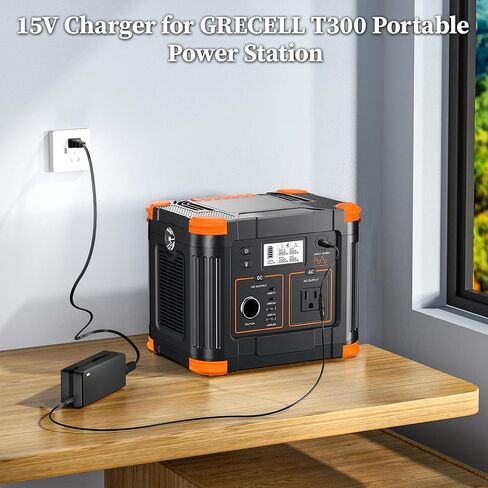 شاحن 15 فولت لـ GRECELL T300 300W (الذروة 600W) محول تيار متردد لمحطة الطاقة المحمولة لـ GRECELL 288Wh سلك إمداد الطاقة لمولد الطاقة الشمسية للطراز FJ-SW20171504000D in Saudi Arabia