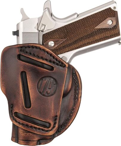 1791 Gunleather 3-Way 1911 Holster - حافظة مسدس جلدية يمكن استخدامها بكلتا اليدين OWB CCW - تناسب جميع موديلات 1911 Sig وColt وKimber وRuger وBrowning وTaurus وRemmington in Kuwait