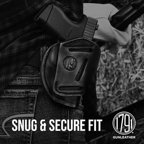 1791 Gunleather 3-Way 1911 Holster - حافظة مسدس جلدية يمكن استخدامها بكلتا اليدين OWB CCW - تناسب جميع موديلات 1911 Sig وColt وKimber وRuger وBrowning وTaurus وRemmington in Kuwait