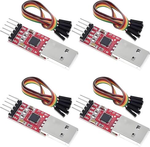 HaoDuoQian 4Pack CP2102 وحدة USB إلى TTL 5PIN محول مسلسل محول وحدة تنزيل مع أسلاك توصيل معزز in Kuwait