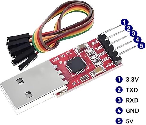 HaoDuoQian 4Pack CP2102 وحدة USB إلى TTL 5PIN محول مسلسل محول وحدة تنزيل مع أسلاك توصيل معزز in Kuwait