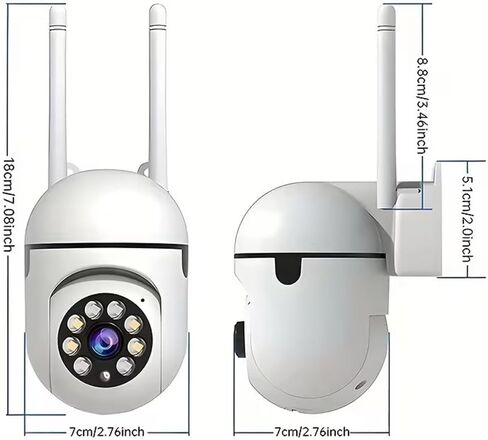 1Pcs Smart 480P Wireless WiFi Surveillance Camera, Pan 360°/tilt 90°/Zoom, Multi-Person Sharing, Two-Way Audio with Night Vision, Support Memory Card/Cloud Storage and Home Security Camera in Saudi Arabia