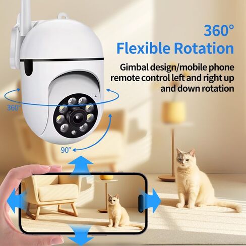 1Pcs Smart 480P Wireless WiFi Surveillance Camera, Pan 360°/tilt 90°/Zoom, Multi-Person Sharing, Two-Way Audio with Night Vision, Support Memory Card/Cloud Storage and Home Security Camera in Saudi Arabia