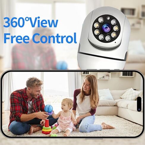 1Pcs Smart 480P Wireless WiFi Surveillance Camera, Pan 360°/tilt 90°/Zoom, Multi-Person Sharing, Two-Way Audio with Night Vision, Support Memory Card/Cloud Storage and Home Security Camera in Saudi Arabia