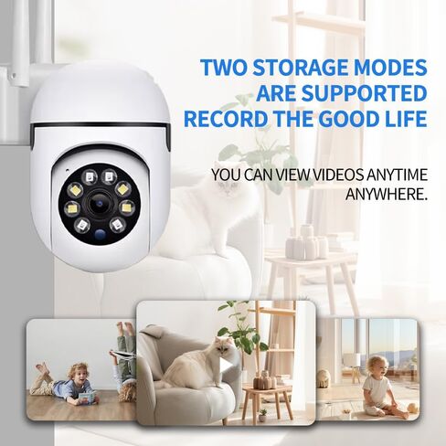 1Pcs Smart 480P Wireless WiFi Surveillance Camera, Pan 360°/tilt 90°/Zoom, Multi-Person Sharing, Two-Way Audio with Night Vision, Support Memory Card/Cloud Storage and Home Security Camera in Saudi Arabia
