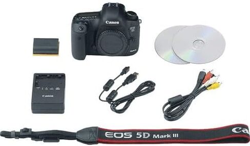 كاميرا كانون EOS 5D Mark III DSLR | مستشعر CMOS كامل الإطار بدقة 22.3 ميجابكسل ومعالج DIGIC 5+ وفيديو عالي الدقة | لحفلات الزفاف والصور الشخصية (5260B002) + عدسة Canon EF 24-105mm f/4L is II USM + بطاقة 64 جيجابايت + المزيد in Kuwait