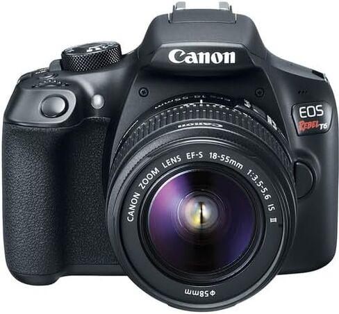 Canon EOS Rebel T6 DSLR Camera with 18-55mm Lens | 18MP APS-C CMOS Sensor, Built-in Wi-Fi & Full HD Video | for Beginners, Travel & Everyday Photography (1159C003) + EF 50mm f/1.8 STM Lens + More in Saudi Arabia