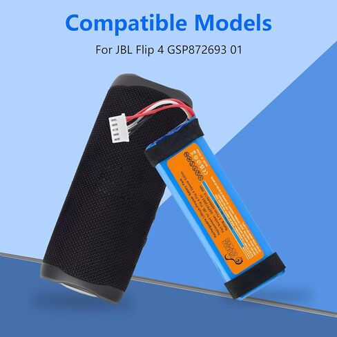بطارية بيكل باور بقدرة 4000 مللي أمبير في الساعة لجهاز JBL Flip 4، Flip 4 Special Edition، JBL GSP872693 01 in Kuwait