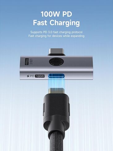 موزع USB-C مع شحن سريع 100 وات ومنفذ USB 3.2 بسرعة 10 جيجابت في الثانية، ومحول OTG 2 في 1 يناسب iPhone 16/15 Pro Max وiPad Pro وMacBook وRog Ally وSteam Deck وQuest 3 2 (TUA09 USB-C + PD) in Saudi Arabia