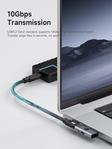 موزع USB-C مع شحن سريع 100 وات ومنفذ USB 3.2 بسرعة 10 جيجابت في الثانية، ومحول OTG 2 في 1 يناسب iPhone 16/15 Pro Max وiPad Pro وMacBook وRog Ally وSteam Deck وQuest 3 2 (TUA09 USB-C + PD) in Saudi Arabia