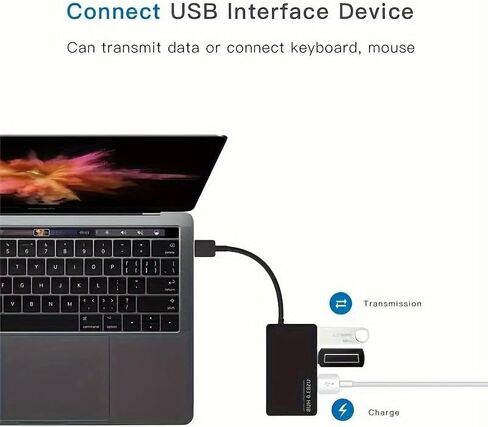 قطعة واحدة من محول كابل الشحن عالي السرعة، موزع USB 3.0، واجهة متعددة - 4 منافذ، موسع USB HUB3.0 موزع USB 3.0، موزع كمبيوتر مكتبي للكمبيوتر المحمول، مظهر أنيق in Saudi Arabia