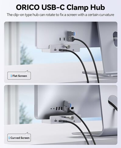 ORICO USB Hub 3.2، مشبك USB-Hub مع منفذ Type-C PD 60W، موسع USB 6 منافذ من الألومنيوم بسرعة 10 جيجابت في الثانية مع منفذي USB-A 3.2، USB-C 3.2، قارئ بطاقة SD/TF 3.0، AUX، موزع USB-3.2 للشاشة، المكتب in Kuwait