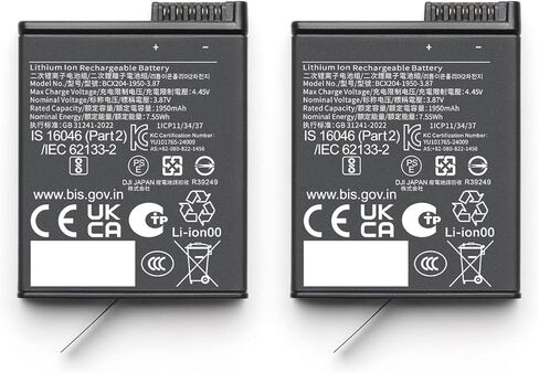 2 Pcs Original Osmo Action Extreme Battery Plus (1950 mAh) Compatible with DJI Osmo Action 6/5 Pro/ 4/3/ Osmo 360 in Saudi Arabia