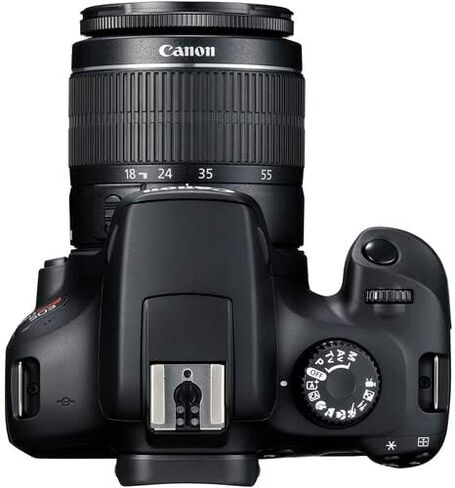 كاميرا Canon EOS Rebel T100 DSLR مع عدسة 18-55 ملم| مستشعر APS-C بدقة 18 ميجابكسل، وشبكة Wi-Fi مدمجة وفيديو عالي الدقة بالكامل| للمبتدئين والسفر والتصوير اليومي (2628C029) + عدسة EF-S مقاس 24 مم f/2.8 STM + بطاقة سعة 64 جيجابايت + المزيد in Saudi Arabia