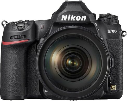 كاميرا Nikon D780 DSLR مع عدسة AF-S 24-120mm f/4G ED VR وعدسة AF-S 50mm f/1.8G + ذاكرة 64 جيجابايت + غطاء محرك السيارة + بطارية إضافية + مرشحات + حامل ثلاثي القوائم + المزيد (حزمة 35 قطعة) (متجددة) in Saudi Arabia