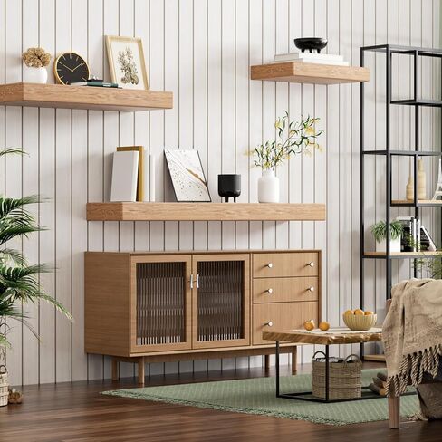 قطعتان من دعامة الرف العائم شديدة التحمل، أجهزة رف عائمة تزيينية، دعامات رف الموقد المعدنية السوداء المخفية (22 بوصة × 6 بوصة × 1.0 بوصة مع أدوات) in Kuwait