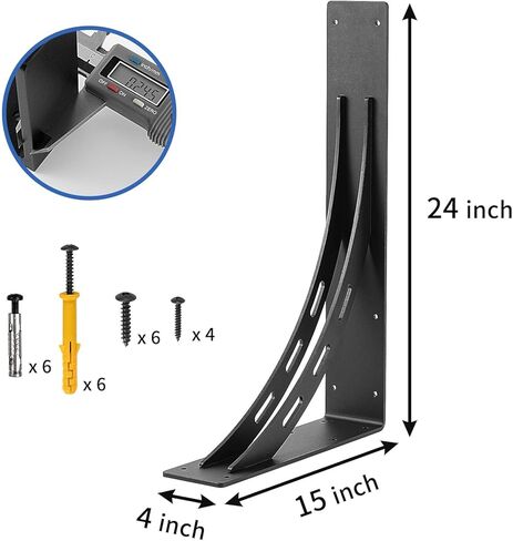 24 inch x 15 inch Heavy Duty Bracket,Granite Countertop Support Brackets, Heavy Duty Shelf Brackets , Max Load 1000 Lbs ,Mantel Brackets (Set of 2) - (24 " x 15 ") in Saudi Arabia