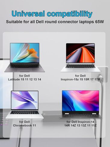 شاحن 65 وات 7.4 ملم طرف متوافق مع Dell Latitude e6430 e6440 e6410 e6420 e6530 e6400 e6510 e5470 5490 3140 3120 3310 5400 e5440 5300 5510 5410 e5430 e5550 7490 7480 e6500 e6330 3190 كمبيوتر محمول in Saudi Arabia