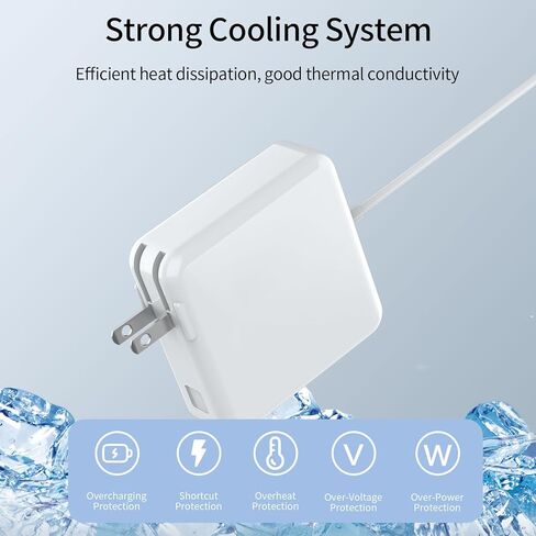شاحن MagSafe 2 بقدرة 45 وات، محول طاقة على شكل حرف T متوافق مع أجهزة MacBook Air مقاس 11 بوصة 13 بوصة (موديلات 2012 2013 2014 2015 2016 2017) in Kuwait