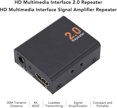موسع Tangxi 4K 60 هرتز، 2.0 مكرر مع عرض النطاق الترددي 18 جيجابت في الثانية، مكرر إشارة واجهة الوسائط المتعددة عالية الدقة، نطاق 98.4 قدم in Saudi Arabia