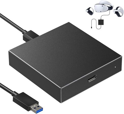 PC Adapter for VR2 Headset, VR2 to Converter for SteamVR Gaming on Windows, Stable Signal, Durable Aluminum Alloy Housing, Power Kit and DisplayPort Cable,Expand PV2 Game Library to Play Games on PC in Saudi Arabia