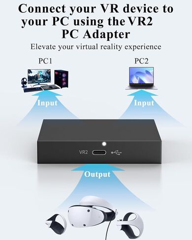 PC Adapter for VR2 Headset, VR2 to Converter for SteamVR Gaming on Windows, Stable Signal, Durable Aluminum Alloy Housing, Power Kit and DisplayPort Cable,Expand PV2 Game Library to Play Games on PC in Saudi Arabia