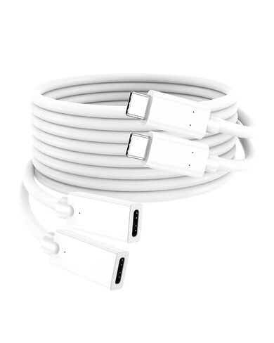 كابل تمديد USB C بطول 10 أقدام، عبوتان، كابل موسع USBC 15 وات/3 أمبير شحن سريع و480 ميجابت في الثانية، سلك USB-C ذكر إلى أنثى لـ Mag-Safe، Apple Watch، iPhone 16/15 PM، HomePod، GalaxyS25، iPad Pro (أبيض 10 قدم) in Kuwait