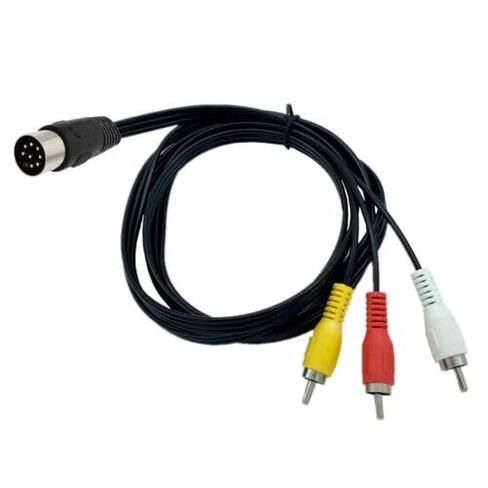 بديل يناسب 6FT TV AV Audio Video 8Pin DIN 3 RCA كابل مركب لـ Commodore 64 128 16 +4 in Kuwait