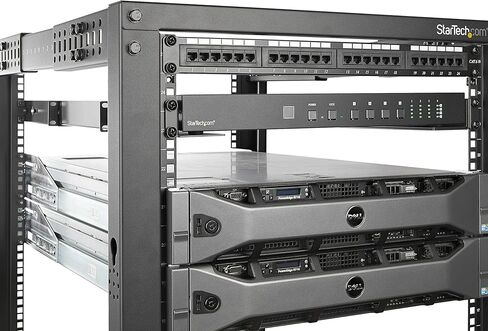 StarTech UNIRAILS1UB 1U 19 بوصة قضبان حامل الخادم 24-36 بوصة عمق قابل للتعديل/شبكة 4 أعمدة عالمية/خادم/UPS معدات تركيب حامل مجموعة السكك الحديدية in Kuwait