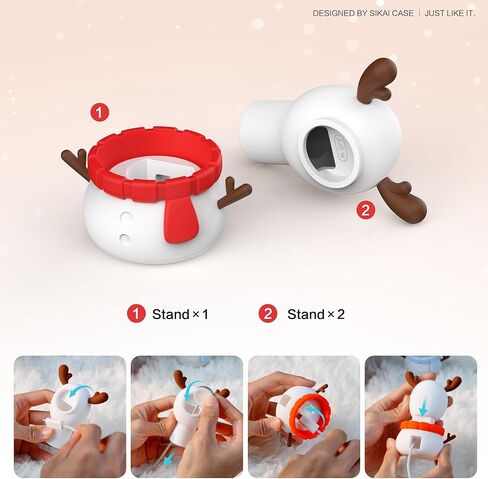 SIKAI CASE Cute Snowman Charger Stand Compatible with Apple Watch Series Ultra2/Ultra/10/9/8/SE2/7/6/SE/5/4/3/2/1,for iWatch 49/46/45/44/42/41/40/38mm Silicone Watch Stand, NO Charger in Saudi Arabia