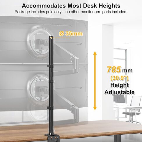 PUTORSEN Universal VESA Pole Mount لشاشات 17 بوصة - 32 بوصة، يناسب عمود قطره 1.38 بوصة وعمود حامل شاشة فولاذي طويل جدًا 32 بوصة مكون من قسمين - مع قاعدة تثبيت in Kuwait