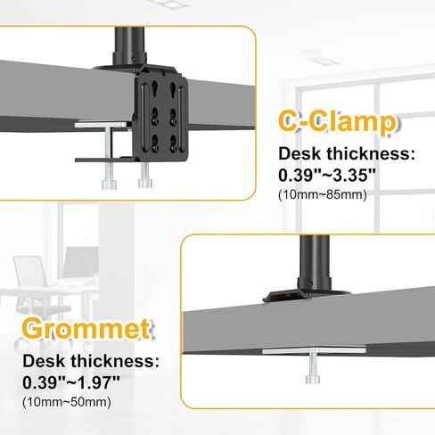 PUTORSEN Universal VESA Pole Mount لشاشات 17 بوصة - 32 بوصة، يناسب عمود قطره 1.38 بوصة وعمود حامل شاشة فولاذي طويل جدًا 32 بوصة مكون من قسمين - مع قاعدة تثبيت in Kuwait