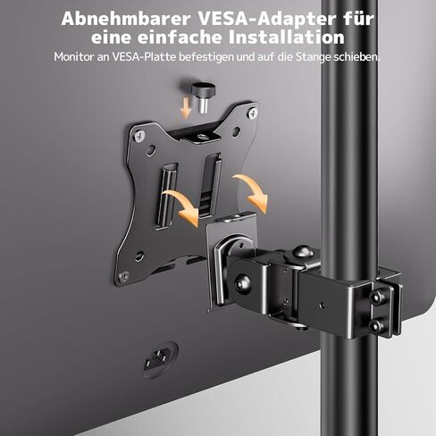 PUTORSEN Universal VESA Pole Mount لشاشات 17 بوصة - 32 بوصة، يناسب عمود قطره 1.38 بوصة وعمود حامل شاشة فولاذي طويل جدًا 32 بوصة مكون من قسمين - مع قاعدة تثبيت in Kuwait