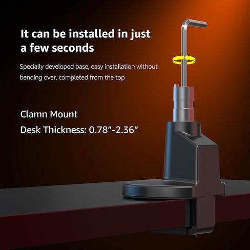 Monitor Arm Stand, 24 to 43 Inch Single Monitor Mount, C Clamp Only, Mechanical Spring Desk Mount, Holds 6.6-26.4 lbs, Fit 75x75/100x100 VESA,(Black) in Saudi Arabia