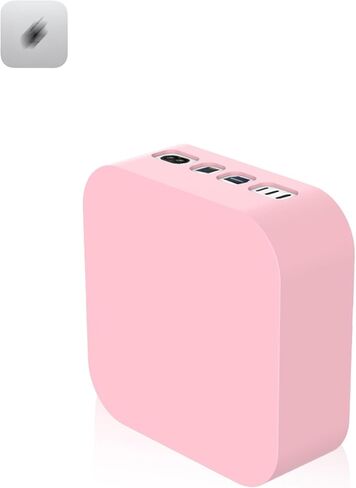 Case for Mac Mini M4/Mac Mini M4 Pro Desktop Computer, Sillence Material,Shock-Absorbing and Anti Drop Protection Soft Half Shell,Pink. in Saudi Arabia