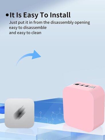 Case for Mac Mini M4/Mac Mini M4 Pro Desktop Computer, Sillence Material,Shock-Absorbing and Anti Drop Protection Soft Half Shell,Pink. in Saudi Arabia
