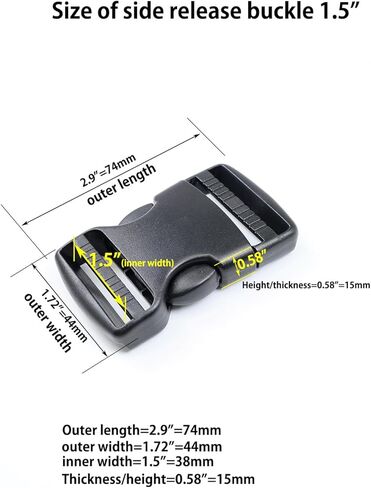 إبزيم سريع التحرير 1.5 بوصة، 1.5 بوصة حقيبة ظهر بديلة من البلاستيك مشبك أبازيم مشبك 2 عبوة لحقيبة حزام المظلة in Kuwait