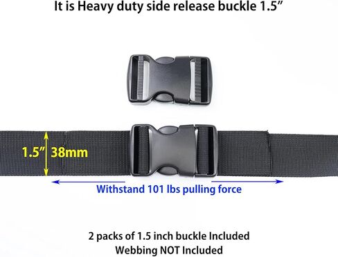 إبزيم سريع التحرير 1.5 بوصة، 1.5 بوصة حقيبة ظهر بديلة من البلاستيك مشبك أبازيم مشبك 2 عبوة لحقيبة حزام المظلة in Kuwait