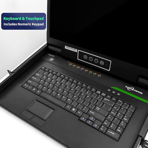 وحدة تحكم KVM مثبتة على حامل HDMI 8 منافذ، شاشة Full HD 1920x1080 مقاس 17.3 بوصة، مفتاح التشغيل السريع لأزرار OSD، مفتاح KVM 1U مع لوحة مفاتيح لوحة اللمس، تتضمن 8 كابلات HDMI USB KVM in Kuwait