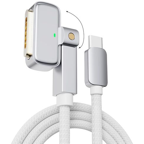 كابل USB-C إلى مغناطيسي 3 بقوة 140 واط، كابل مغناطيسي 3 180 درجة لشاحن MacBook Air Pro، 6.6FT متوافق مع Air (15 بوصة/13 بوصة M4 2025، M3 2024، M2 2023، 2022)، Pro (16 بوصة/14 بوصة 2024/2023/2021) 2 متر أبيض in Saudi Arabia