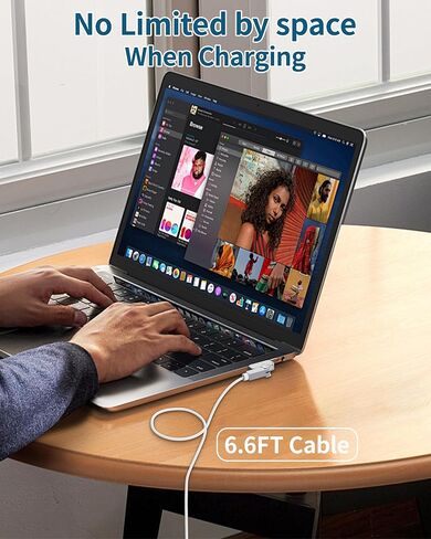 كابل USB-C إلى مغناطيسي 3 بقوة 140 واط، كابل مغناطيسي 3 180 درجة لشاحن MacBook Air Pro، 6.6FT متوافق مع Air (15 بوصة/13 بوصة M4 2025، M3 2024، M2 2023، 2022)، Pro (16 بوصة/14 بوصة 2024/2023/2021) 2 متر أبيض in Saudi Arabia