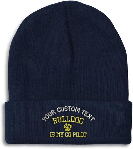 Beanies for Men Bulldog Dog is My Co Pilot French English Skull Cap Winter Hats Women Acrylic One Size in Saudi Arabia
