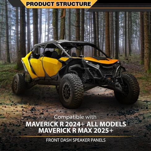 لوحات مكبر صوت Front Dash مقاس 6.5 بوصة متوافقة مع جميع الموديلات Can-Am Maverick R 2024+، تناسب Can-Am Maverick R Max 2025+ أسود in Saudi Arabia
