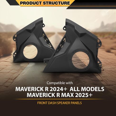 لوحات مكبر صوت Front Dash مقاس 6.5 بوصة متوافقة مع جميع الموديلات Can-Am Maverick R 2024+، تناسب Can-Am Maverick R Max 2025+ أسود in Saudi Arabia