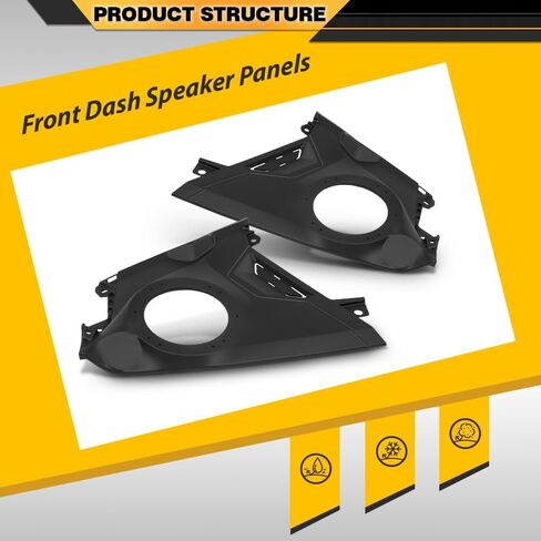 لوحات مكبر صوت Front Dash مقاس 6.5 بوصة متوافقة مع جميع الموديلات Can-Am Maverick R 2024+، تناسب Can-Am Maverick R Max 2025+ أسود in Saudi Arabia
