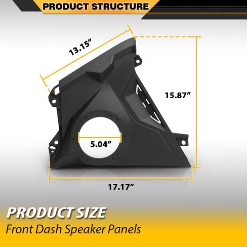 لوحات مكبر صوت Front Dash مقاس 6.5 بوصة متوافقة مع جميع الموديلات Can-Am Maverick R 2024+، تناسب Can-Am Maverick R Max 2025+ أسود in Saudi Arabia