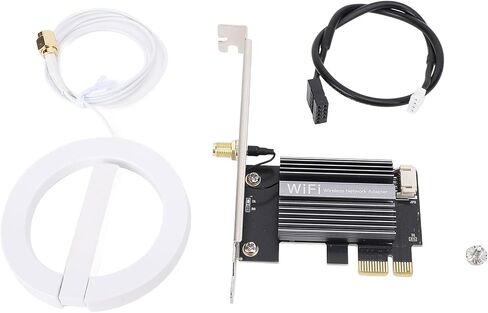 بطاقة واي فاي للكمبيوتر الشخصي، بطاقة واي فاي PCIe بسرعة 4174 ميجا بت في الثانية، محول لاسلكي بلوتوث 5.2 ثلاثي النطاق مع سرعة عالية لـ W 10 11 لنظام التشغيل Linux (هوائي 8DB) in Saudi Arabia